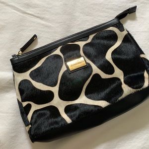 Italian Leather & Calfhair Animal Print Clutch